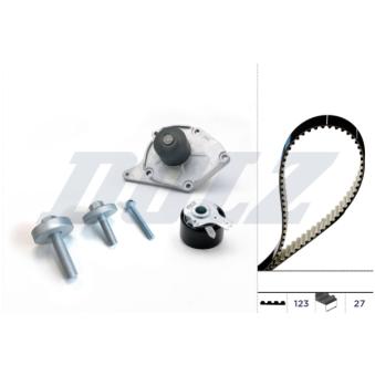 Pompe à eau + kit de courroie de distribution DOLZ KD004 pour DACIA LOGAN 1.5 DCI - 68cv