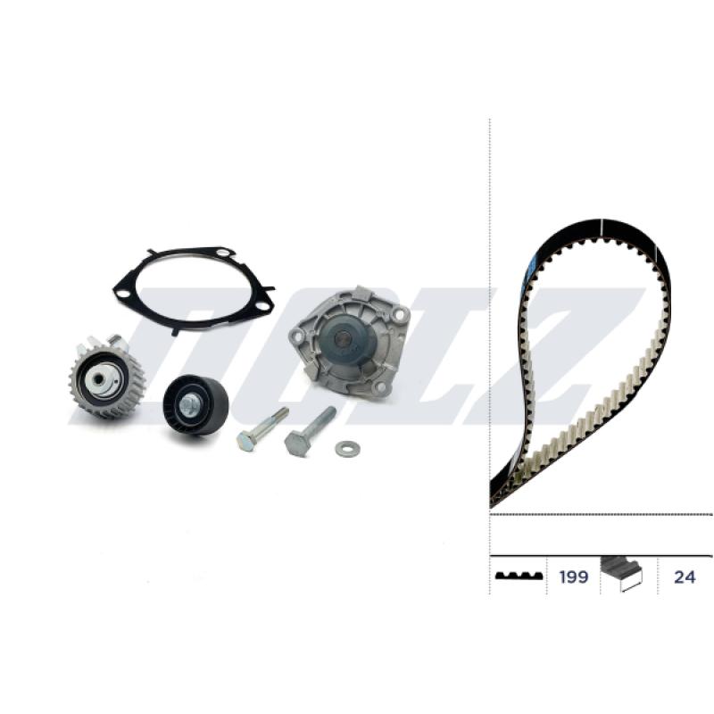 Pompe à eau + kit de courroie de distribution DOLZ KD102 - Visuel 1