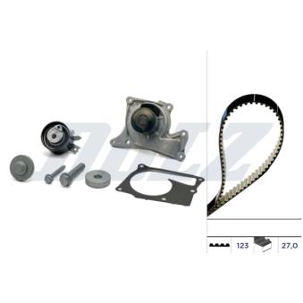 Pompe à eau + kit de courroie de distribution DOLZ KD103 pour BENTLEY CONTINENTAL 1.5 DCI - 110cv