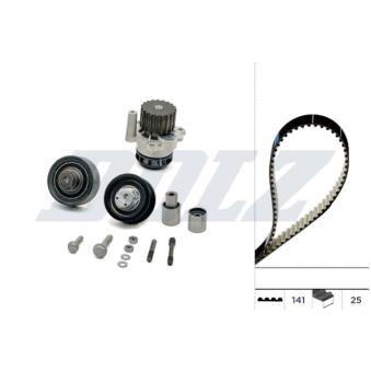 Pompe à eau + kit de courroie de distribution DOLZ [KD104]