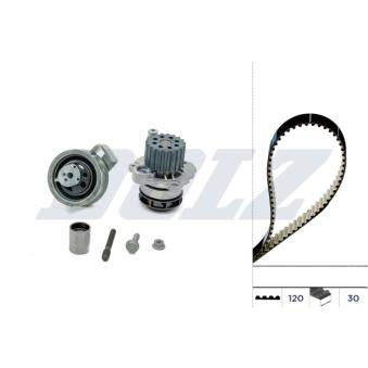 Pompe à eau + kit de courroie de distribution DOLZ KD105 pour AUDI A4 1.9 TDI quattro - 130cv