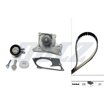 Pompe à eau + kit de courroie de distribution DOLZ [KD113]