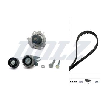 Pompe à eau + kit de courroie de distribution DOLZ [KD114]
