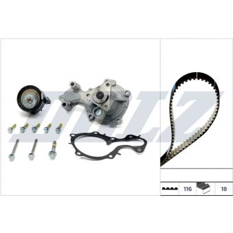 Pompe à eau + kit de courroie de distribution DOLZ KD178IO pour FORD FOCUS 1.0 EcoBoost - 100cv