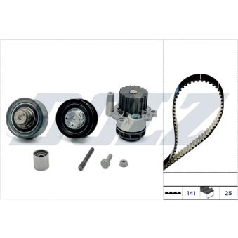 Pompe à eau + kit de courroie de distribution DOLZ KD245 pour SKODA FABIA 1.9 SDI - 64cv