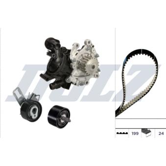 Pompe à eau + kit de courroie crantée DOLZ KD356 pour PEUGEOT PARTNER 1.5 BlueHDi 100 - 102cv