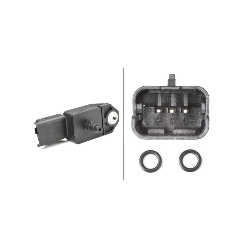 Capteur Pression Suralimentation HELLA 6PP 009 400-251 - 4 Pôles Vissé - Compatible VW Polo