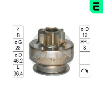Embrayage à roue libre, démarreur ERA [ZN1706]