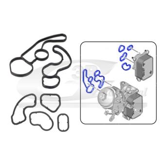 Kit de joints, radiateur d'huile 3RG [76205]