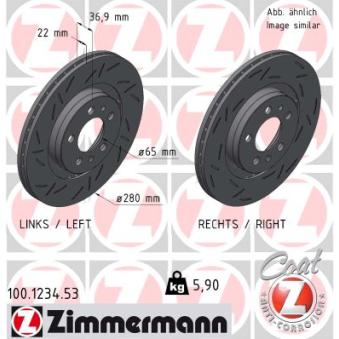 Jeu de 2 disques de frein avant ZIMMERMANN OEM JZW615301