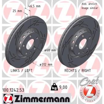 Jeu de 2 disques de frein avant ZIMMERMANN OEM L8E0615301R Jeu de 2 disques de frein avant ZIMMERMANN OEM L8E0615301R