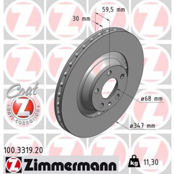 Jeu de 2 disques de frein avant ZIMMERMANN OEM 4F0615301F