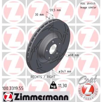 Disque de frein arrière droit ZIMMERMANN OEM 4F0615301F