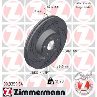 Disque de frein arrière gauche ZIMMERMANN OEM 4G0615301B