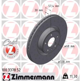 Jeu de 2 disques de frein avant ZIMMERMANN OEM 8W0615301P