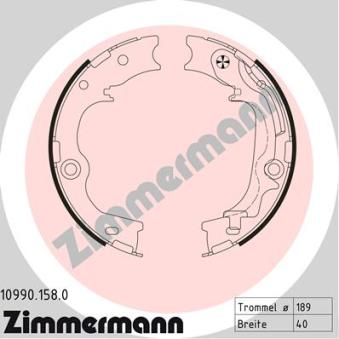 Jeu de mâchoires de frein, frein de stationnement ZIMMERMANN OEM 583052SA30 Jeu de mâchoires de frein, frein de stationnement ZIMMERMANN OEM 583052SA30