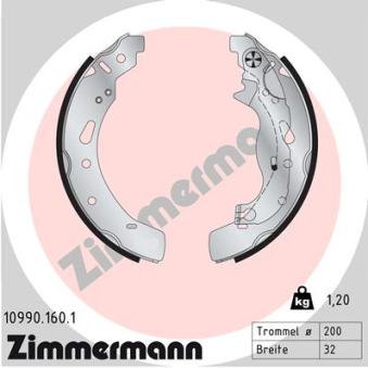 Jeu de mâchoires de frein ZIMMERMANN OEM DFY12638Z