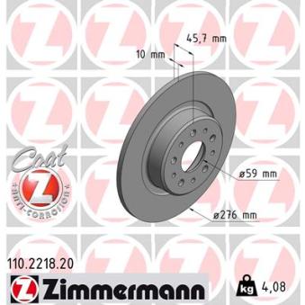 Jeu de 2 disques de frein arrière ZIMMERMANN OEM 46542702