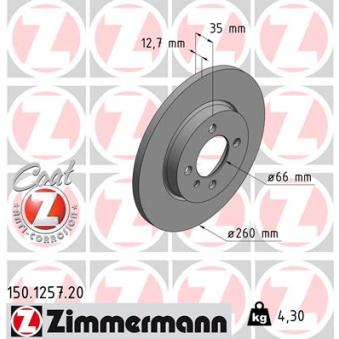 Jeu de 2 disques de frein avant ZIMMERMANN OEM 34116752434 Jeu de 2 disques de frein avant ZIMMERMANN OEM 34116752434