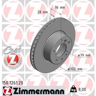 Jeu de 2 disques de frein avant ZIMMERMANN OEM 34111155322