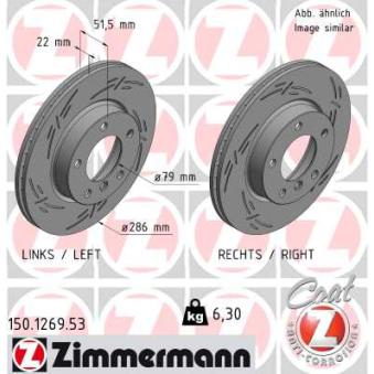 Jeu de 2 disques de frein avant ZIMMERMANN OEM 34116864060