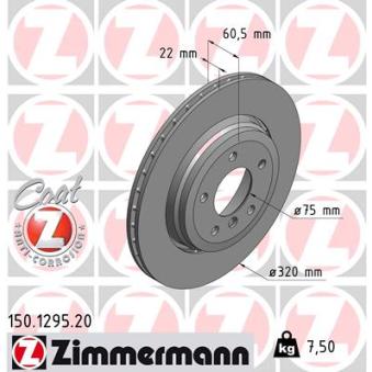 Jeu de 2 disques de frein arrière ZIMMERMANN OEM 34201168073