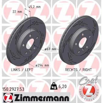 Jeu de 2 disques de frein avant ZIMMERMANN OEM 34118835362