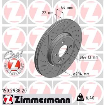 Jeu de 2 disques de frein avant ZIMMERMANN OEM 34116777826