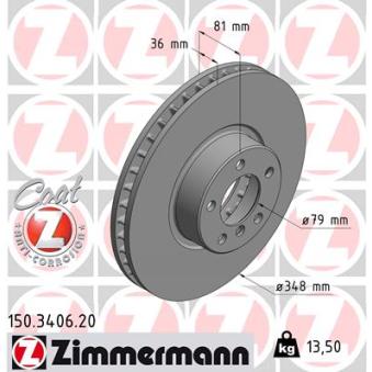 Jeu de 2 disques de frein avant ZIMMERMANN OEM 34116767353