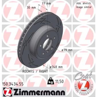 Disque de frein avant droit ZIMMERMANN OEM 34116763824