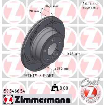 Disque de frein arrière gauche ZIMMERMANN OEM 34216763345