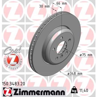Jeu de 2 disques de frein avant ZIMMERMANN [150.3483.20]