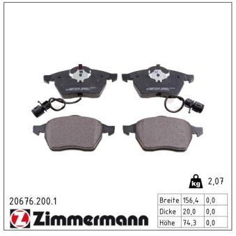 Jeu de 4 plaquettes de frein avant ZIMMERMANN OEM 4A0698151A