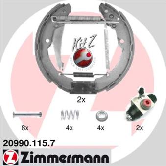 Kit de freins arrière (prémontés) ZIMMERMANN OEM 1J0698525