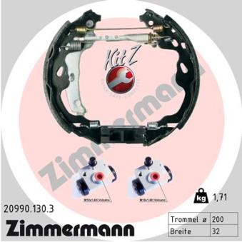 Jeu de mâchoires de frein ZIMMERMANN OEM 1612440180