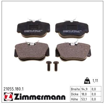 Jeu de 4 plaquettes de frein avant ZIMMERMANN OEM A0004209120