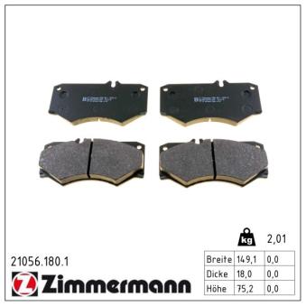 Jeu de 4 plaquettes de frein avant ZIMMERMANN OEM 291698151