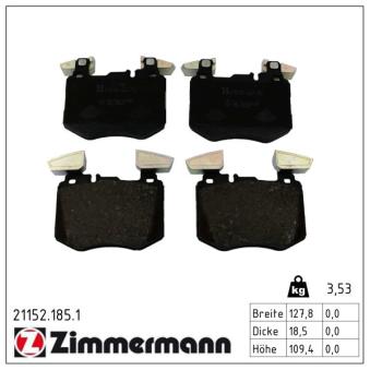 Jeu de 4 plaquettes de frein avant ZIMMERMANN OEM 0004207402