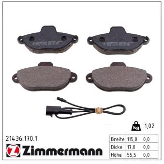 Jeu de 4 plaquettes de frein avant ZIMMERMANN OEM 5892736