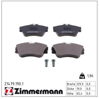 Jeu de 4 plaquettes de frein avant ZIMMERMANN OEM 701698151J
