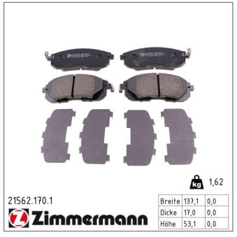 Jeu de 4 plaquettes de frein avant ZIMMERMANN OEM D1060EM30A Jeu de 4 plaquettes de frein avant ZIMMERMANN OEM D1060EM30A