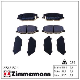 Jeu de 4 plaquettes de frein avant ZIMMERMANN OEM 5581078R00