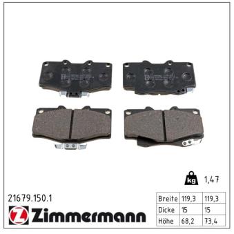 Jeu de 4 plaquettes de frein avant ZIMMERMANN OEM J0446535040