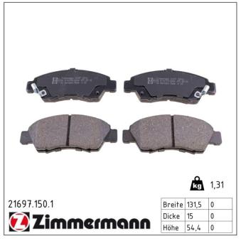 Jeu de 4 plaquettes de frein avant ZIMMERMANN OEM 45022S04602