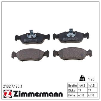 Jeu de 4 plaquettes de frein avant ZIMMERMANN OEM 425170