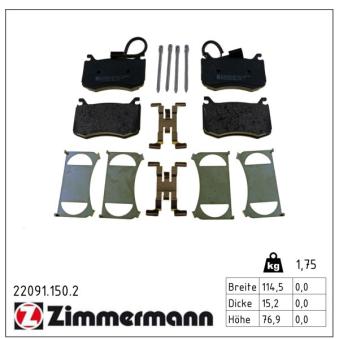 Jeu de 4 plaquettes de frein avant ZIMMERMANN OEM 77368402