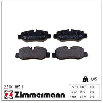 Jeu de 4 plaquettes de frein arrière ZIMMERMANN OEM 4474200320