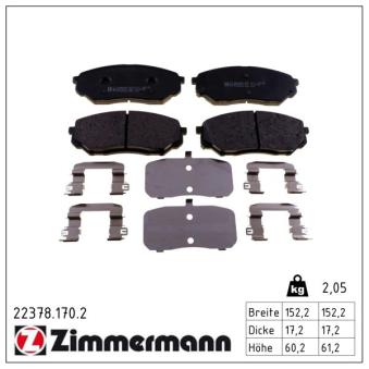 Jeu de 4 plaquettes de frein avant ZIMMERMANN OEM 58101C5A70