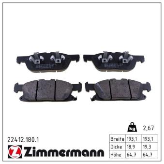 Jeu de 4 plaquettes de frein avant ZIMMERMANN OEM 5311711