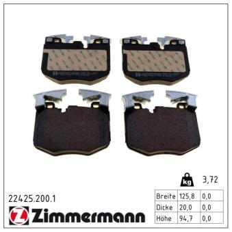 Jeu de 4 plaquettes de frein avant ZIMMERMANN OEM 04465WAA01